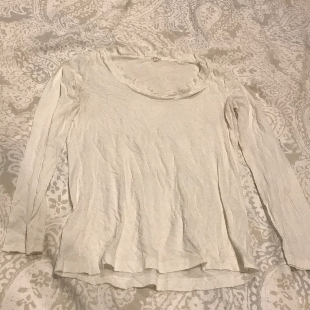 J CREW long sleeve tee - white - S